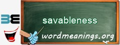 WordMeaning blackboard for savableness